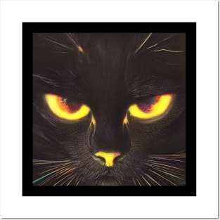 vintage black cat Posters and Art